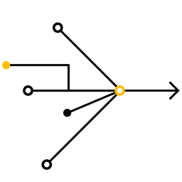 Illustration of a a network converging